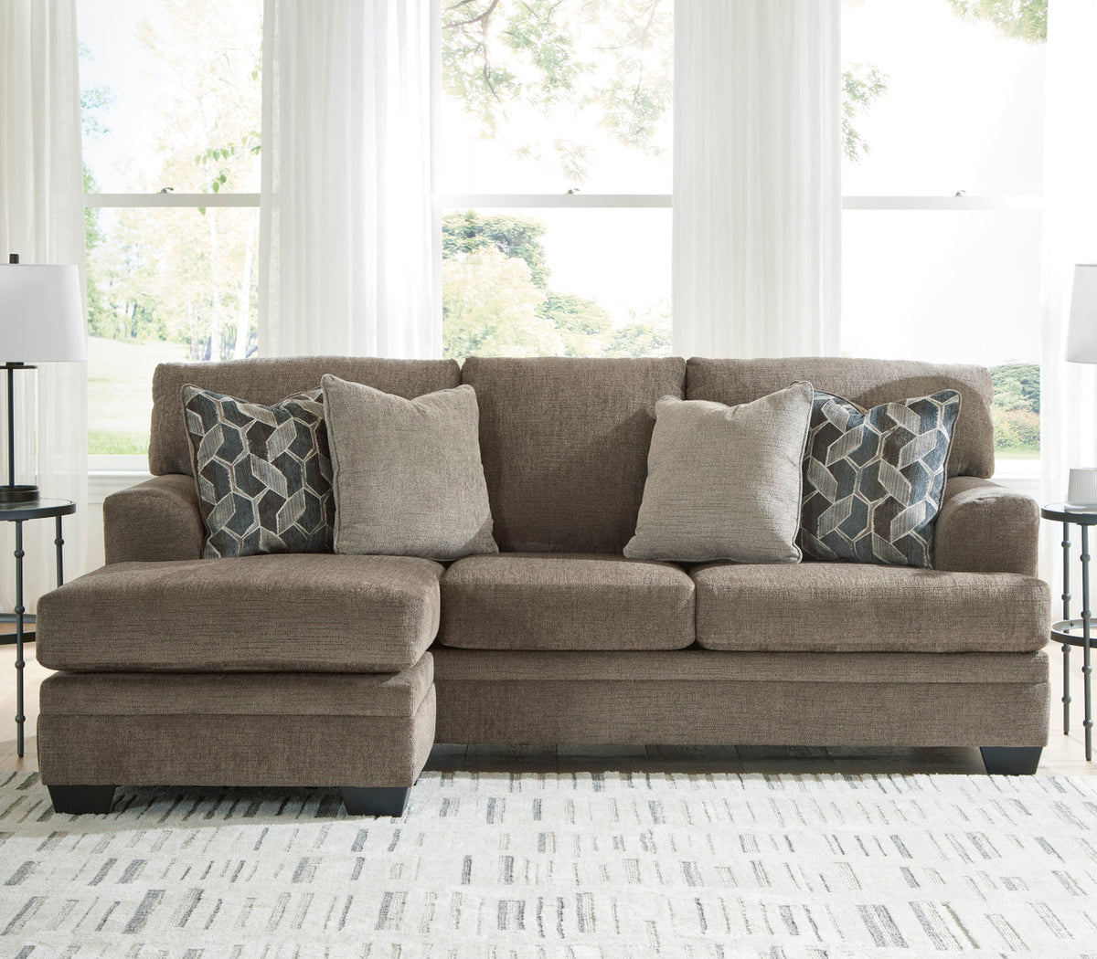MATHEW Nutmeg 92" x 62" Reversible Sofa Chaise