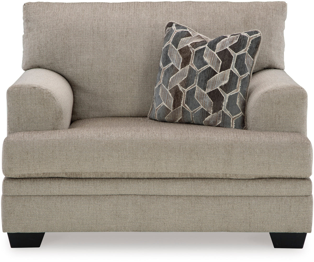 MATHEW Taupe 50" Wide Chair with Ottoman