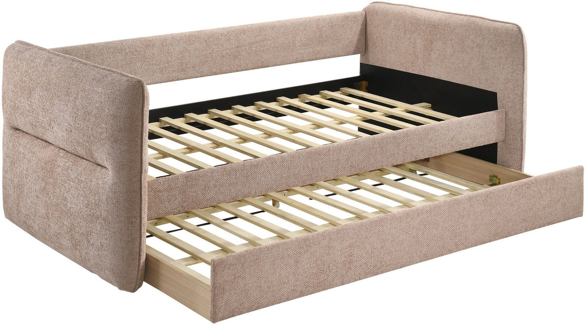 MAURA Mauve Tweed Daybed with Trundle