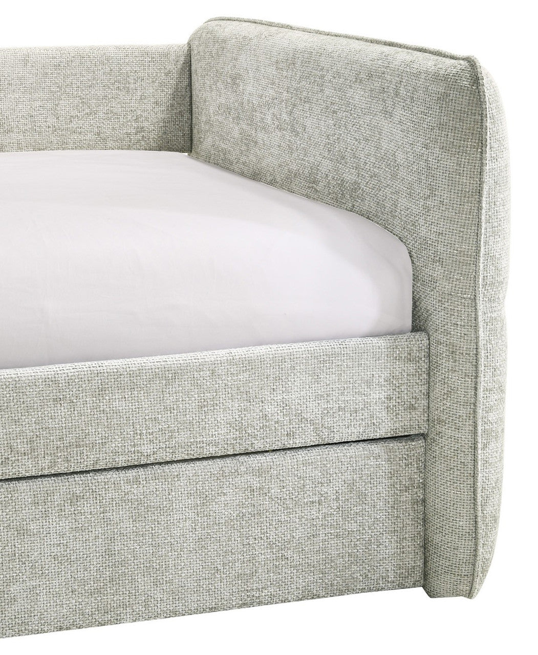 MAURA Light Grey Tweed Daybed with Trundle