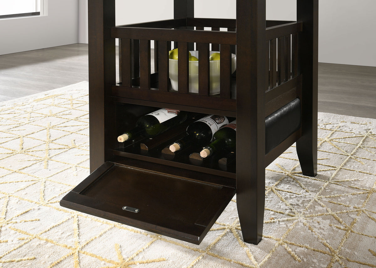 MAURICE Dark Brown 5-Piece Counter Height Set