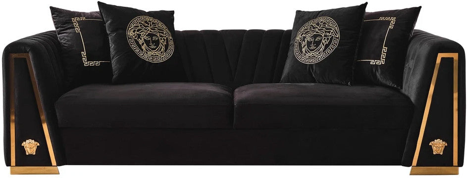 MEDUSA ONE Black Velvet Sofa & Loveseat