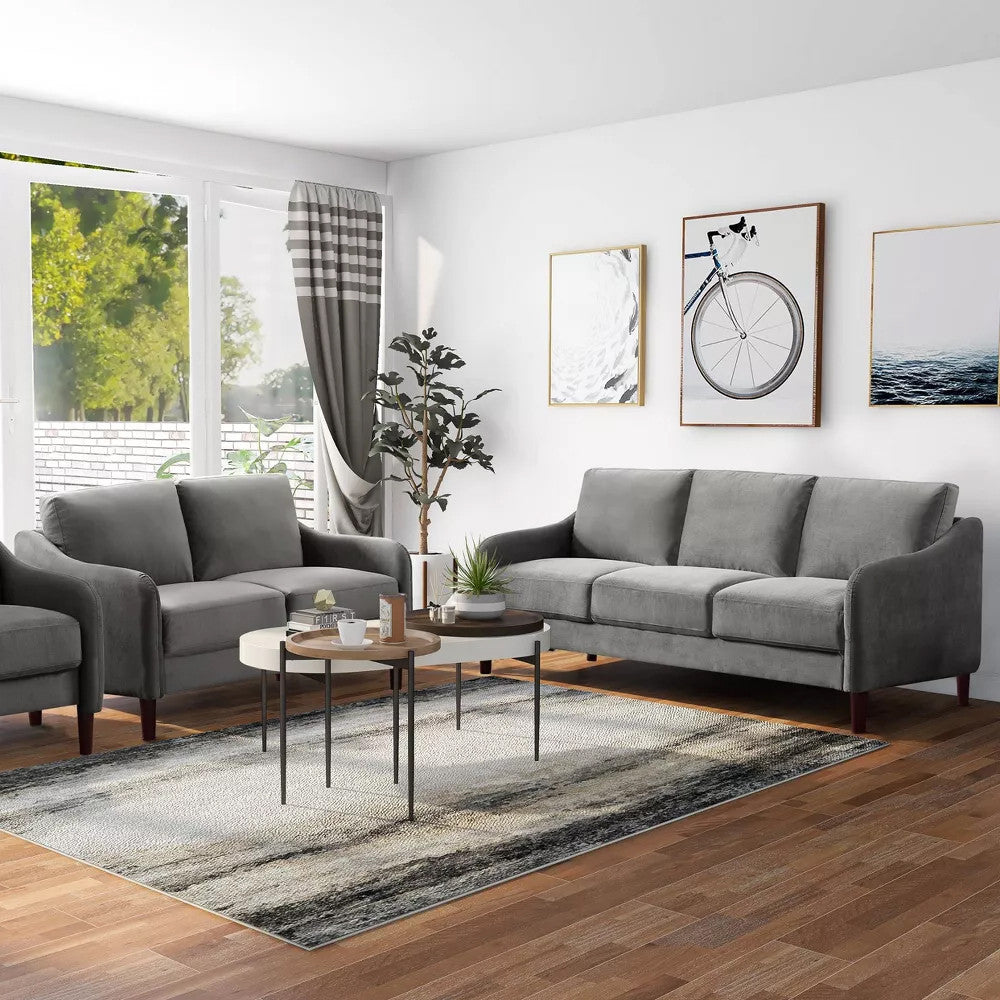 MESSI Gray Sofa & Loveseat (RTA)