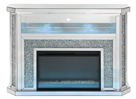 METEORA Mirrored 51" Wide Fireplace with LED Lights