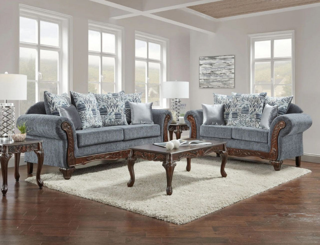 MIRAY Blue Sofa and Loveseat