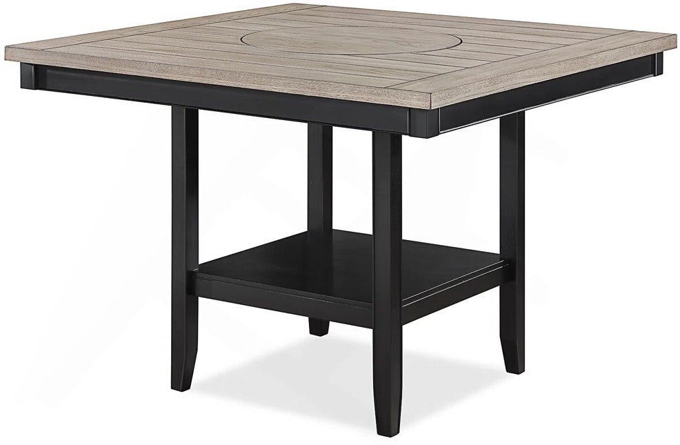 MITCHELL Black & Gray 6 Piece Counter Height Set with Lazy-Susan