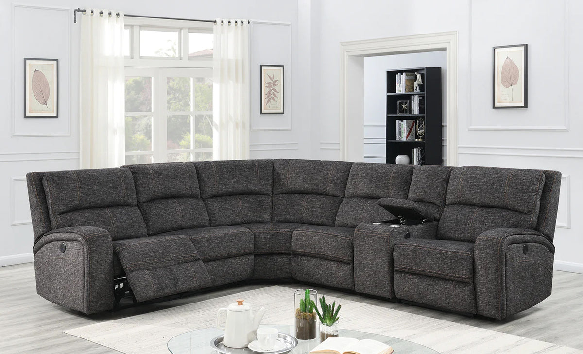MOREKE 146" Wide Reclining Sectional with 3 Recliners