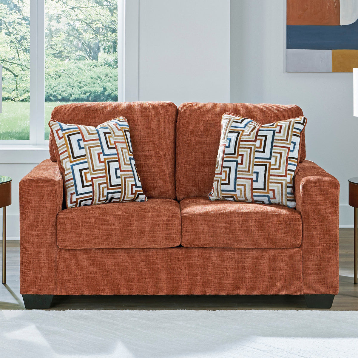 MORIZA Spice Orange 62" Wide Loveseat