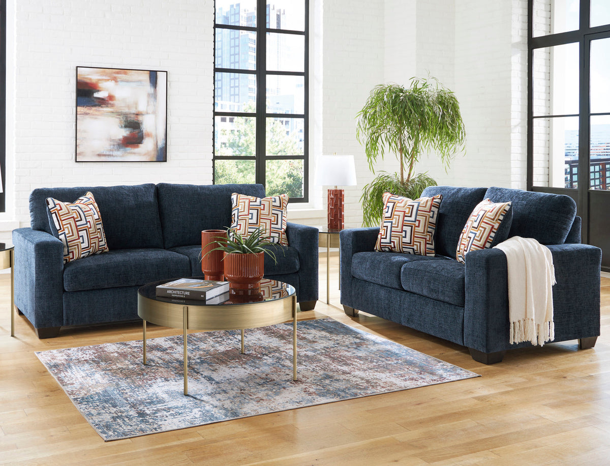 MORIZA Ink Blue Sofa & Loveseat