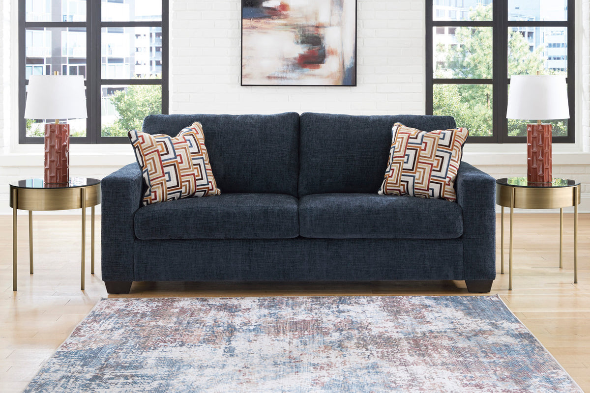 MORIZA Ink Blue 85" Wide Queen Sofa Sleeper