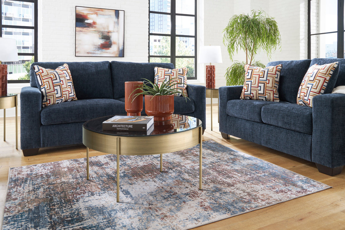 MORIZA Ink Blue 85" Wide Sofa