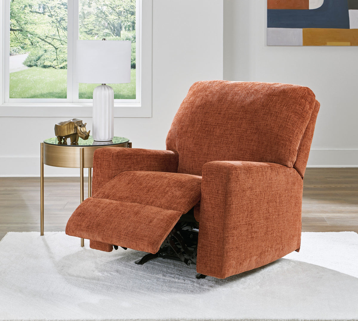 MORIZA Spice Orange 34" Wide Rocker Recliner