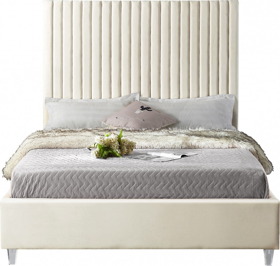 MURITZ Cream & Gold Velvet Bed