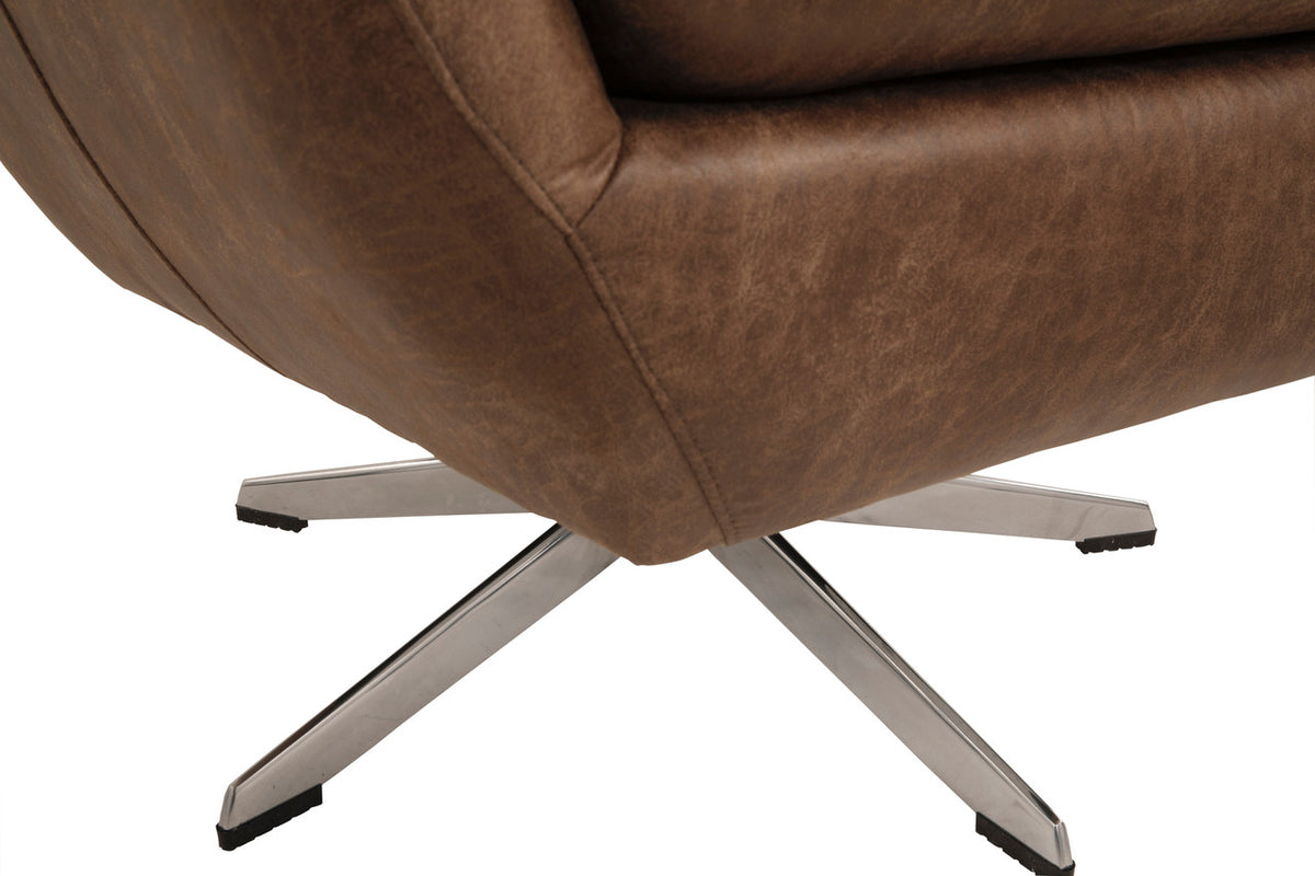 MAE Brown 35" Wide Swivel Chair