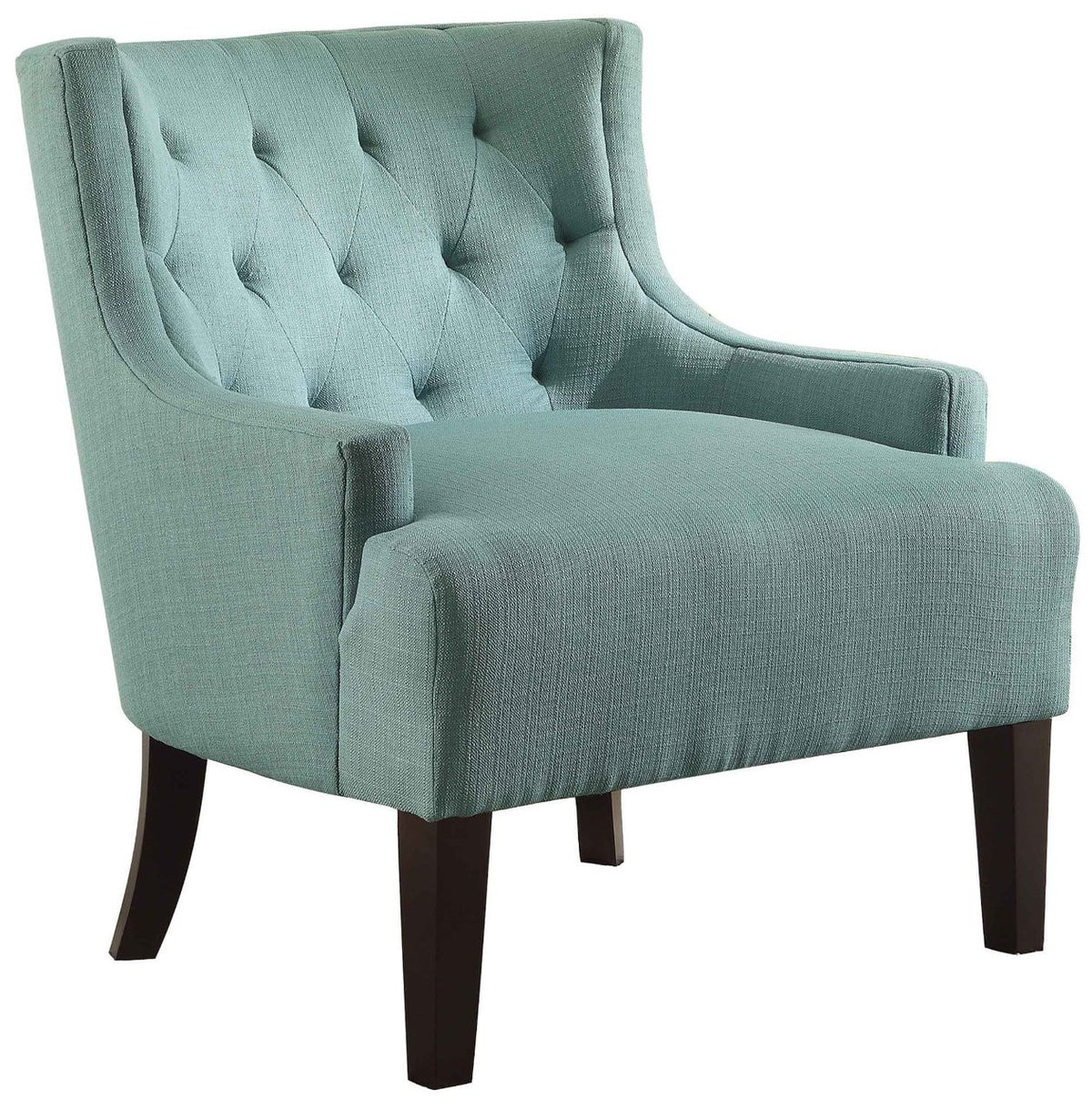 Maribel Teal Tufted Fabric Accent Chair