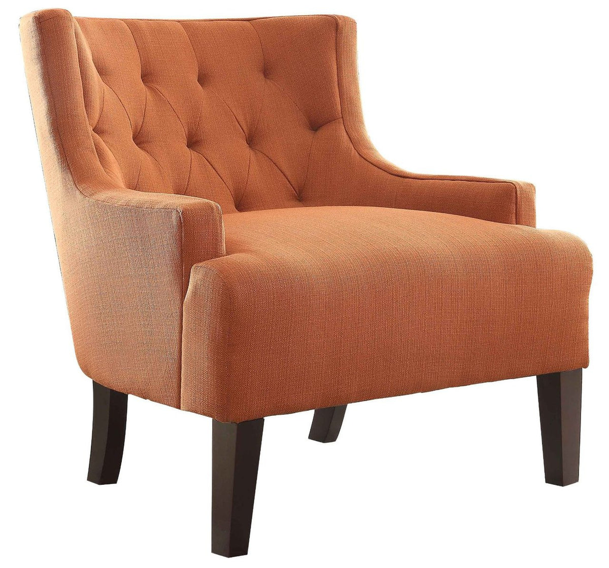 Maribel Orange Tufted Fabric Accent Chair
