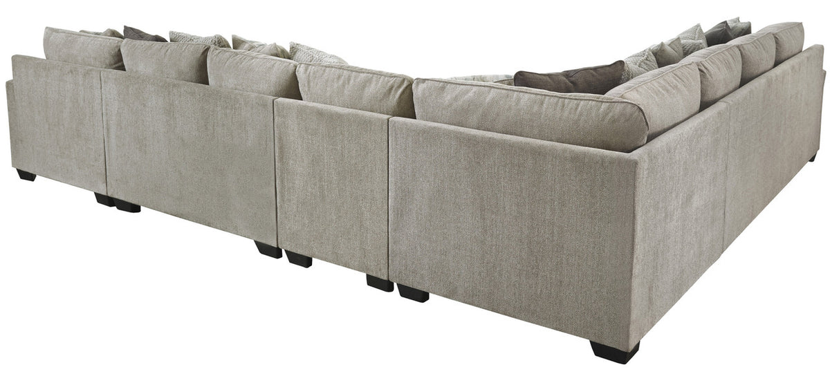 MARISSA Beige Gray 161" Wide Sectional with Ottoman