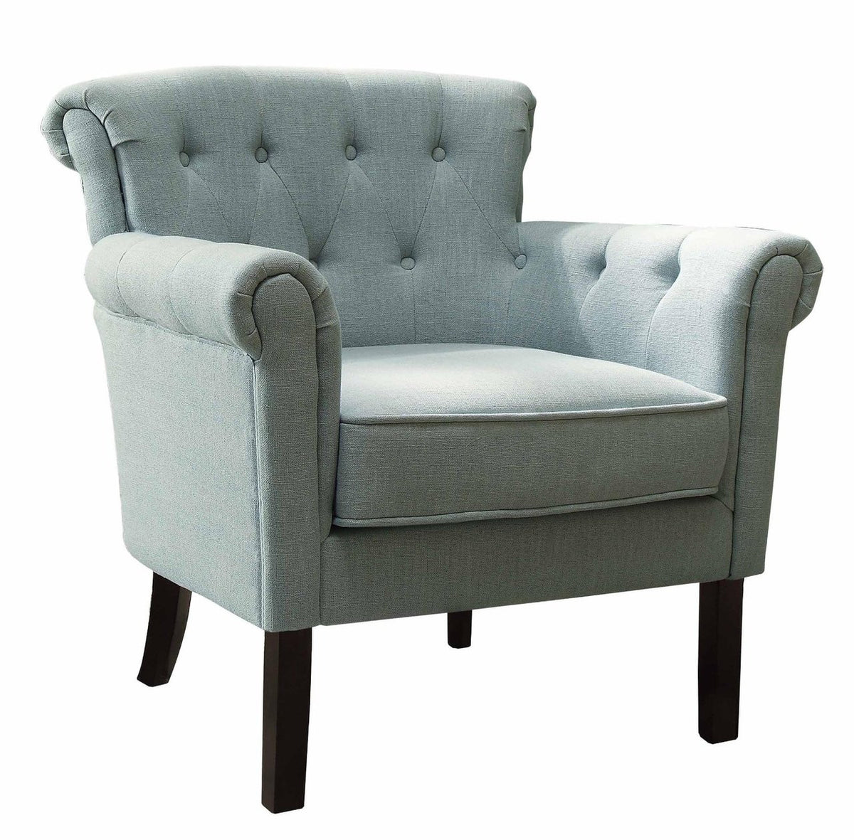 Melody Blue Fabric Tufted Back Accent Arm Chair