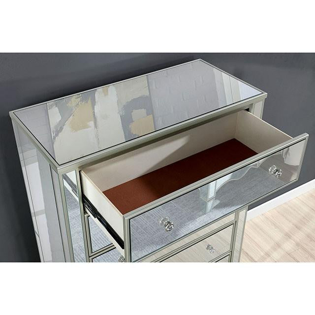 Mirrored Night Stand with USB