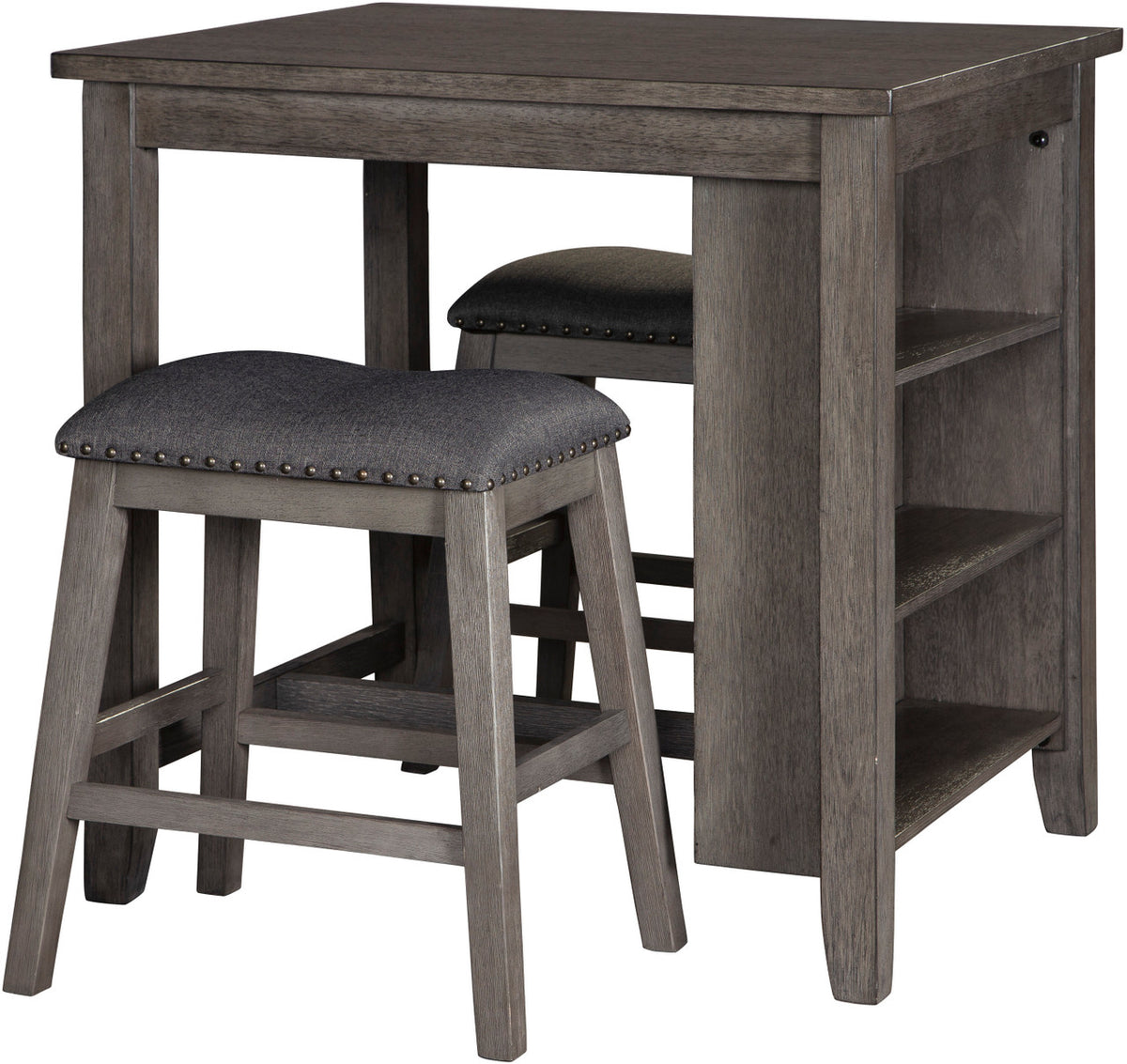 MOENNE Gray 36" Wide 3 Piece Counter Height Set