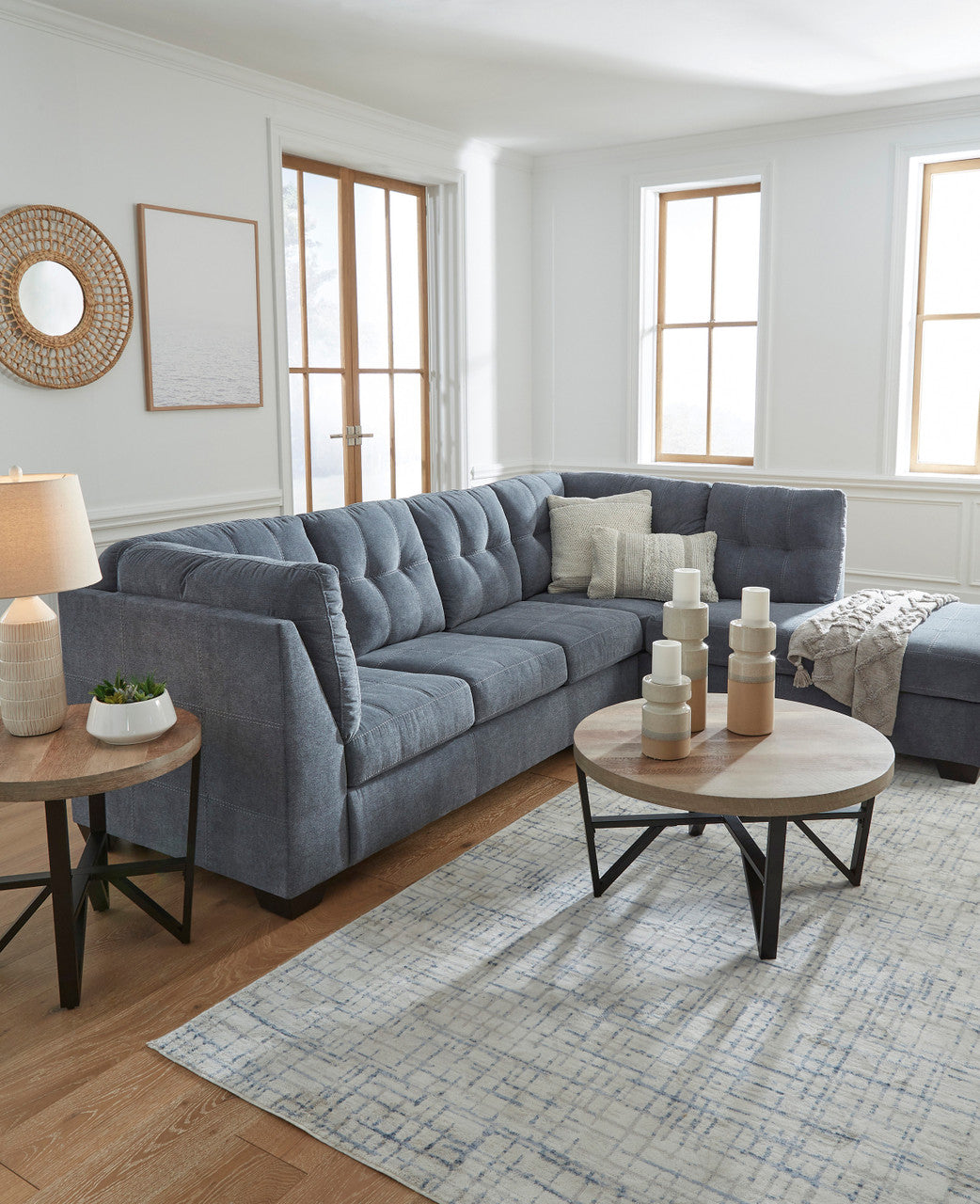 NANDRI Blue 115" x 91" Sectional