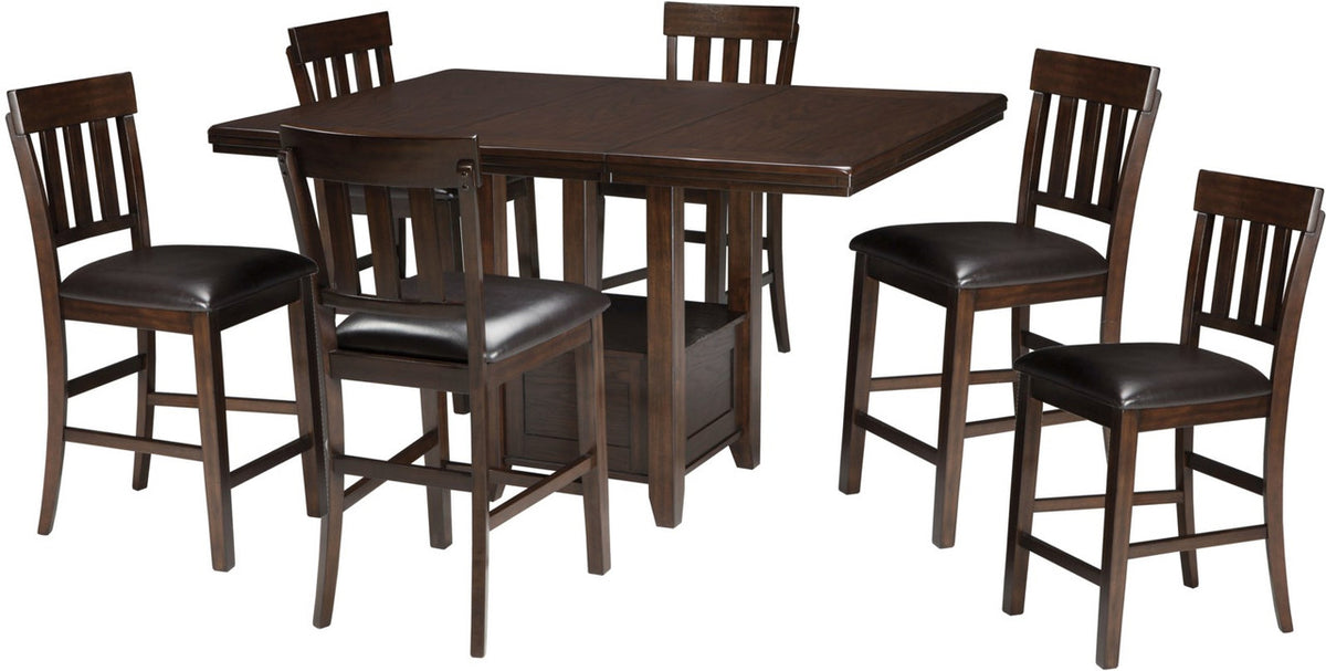 NELA Dark Brown 7 Piece Counter Height Set