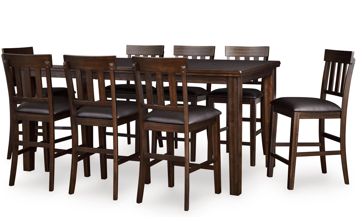 NELA Dark Brown 9 Piece Counter Height Set