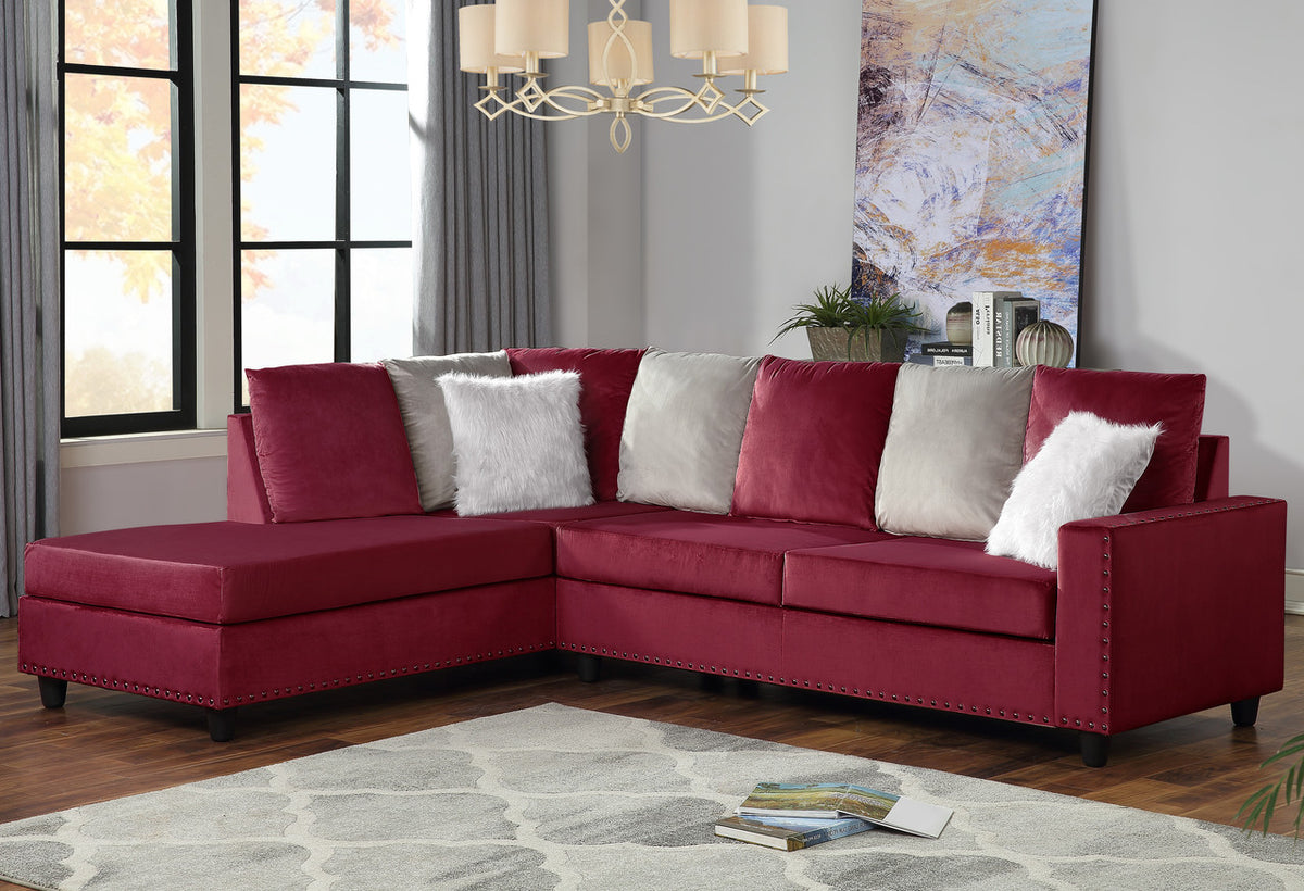 NELLIE Red 105" Wide Reversible Sectional (RTA)