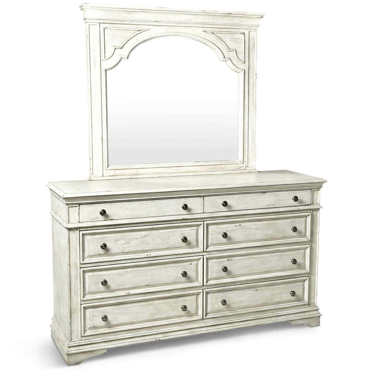 NEWHAVEN White 66" x 79" Height Dresser & Mirror