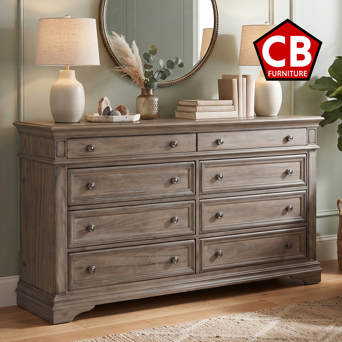 NEWHAVEN Driftwood 66" Wide x 38" Height Dresser