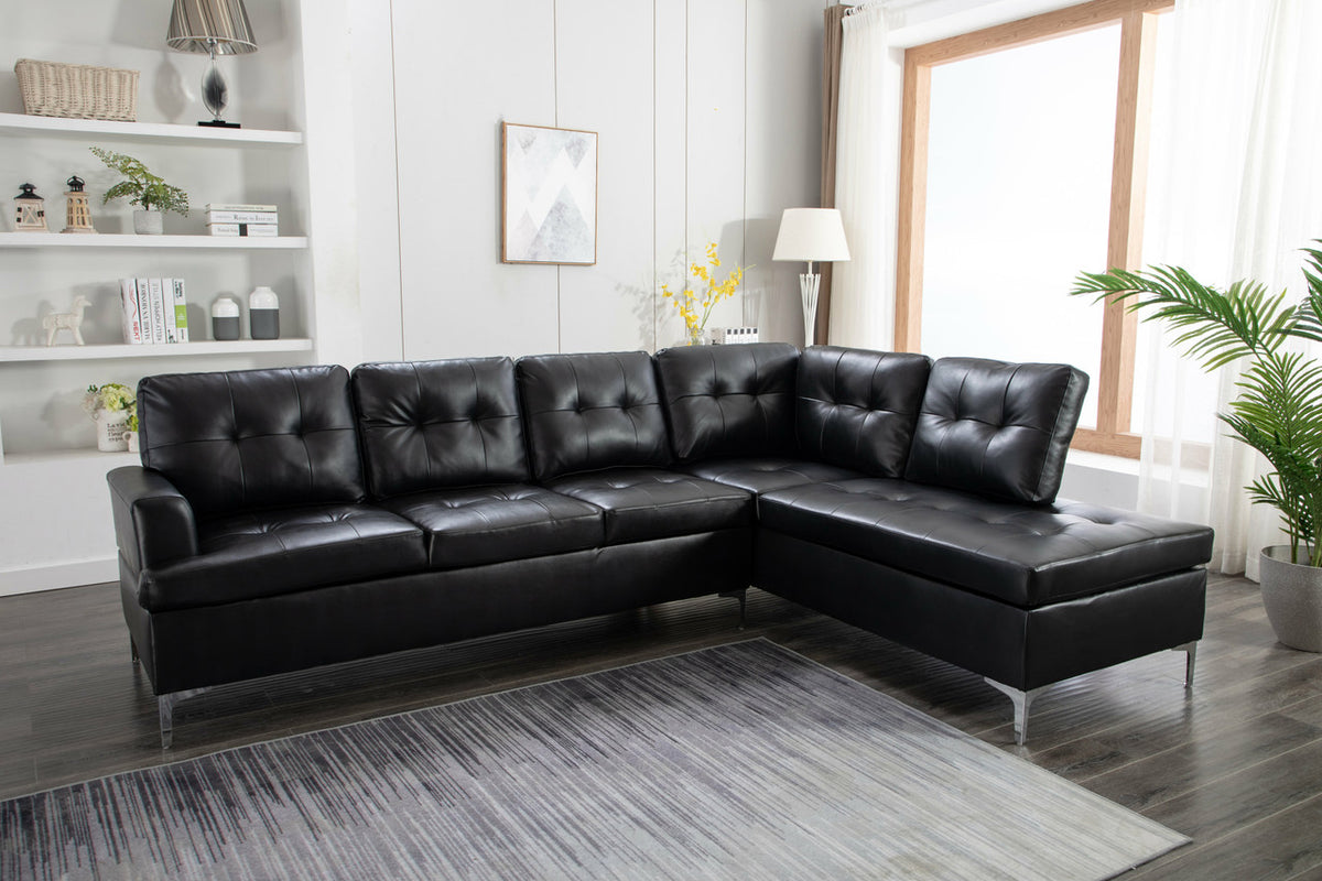 NEYMAR Black 109" x 80" Sectional