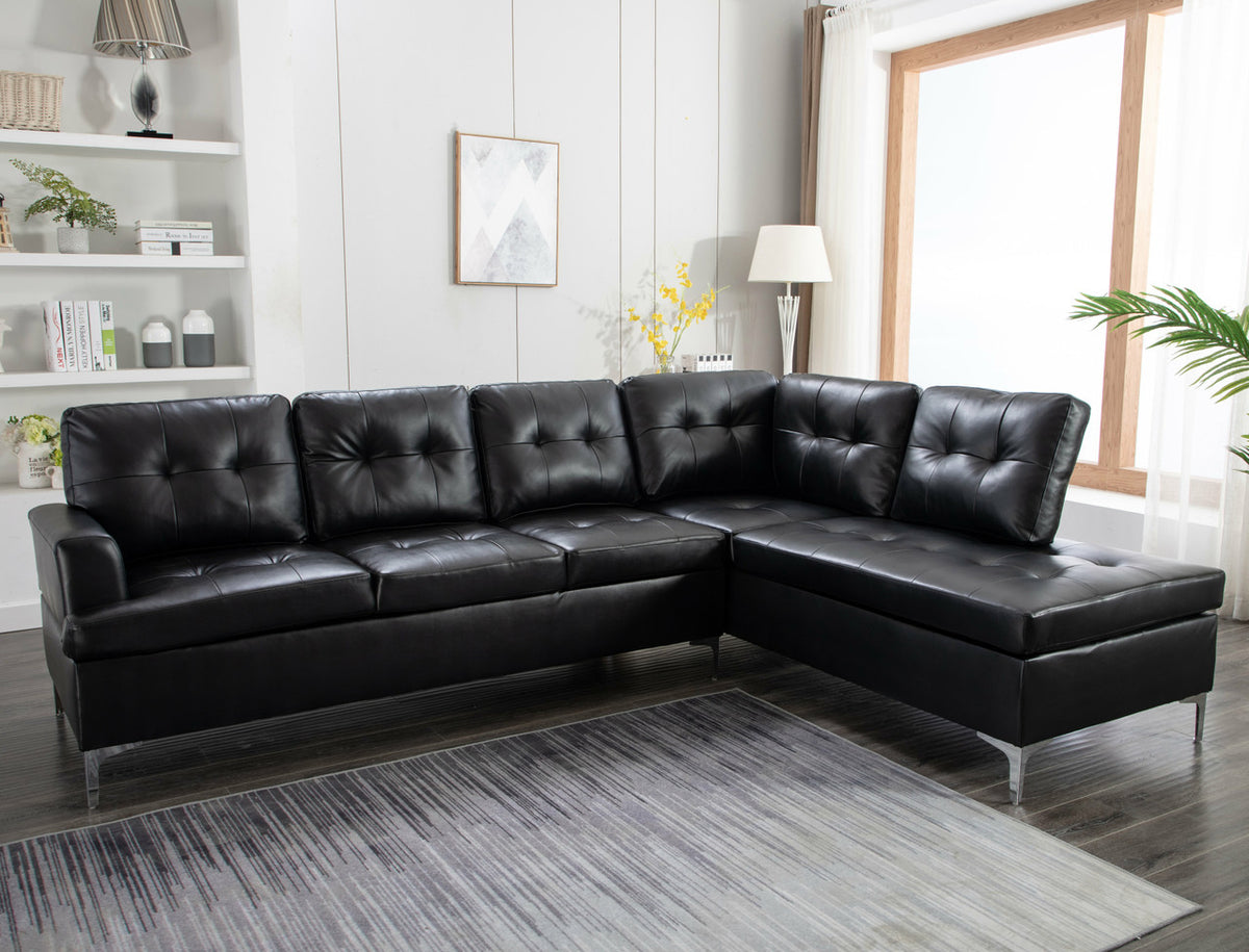 NEYMAR Black 109" x 80" Sectional