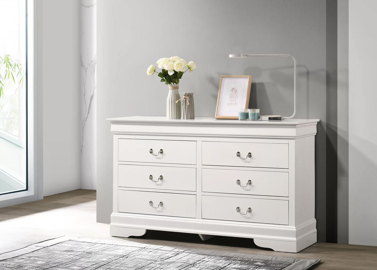 NIMES White 58.3" Wide Dresser