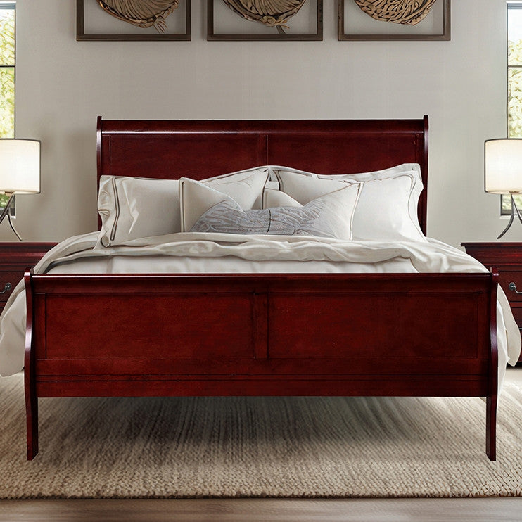 NIMES Cherry 47" Height Sleigh Bed