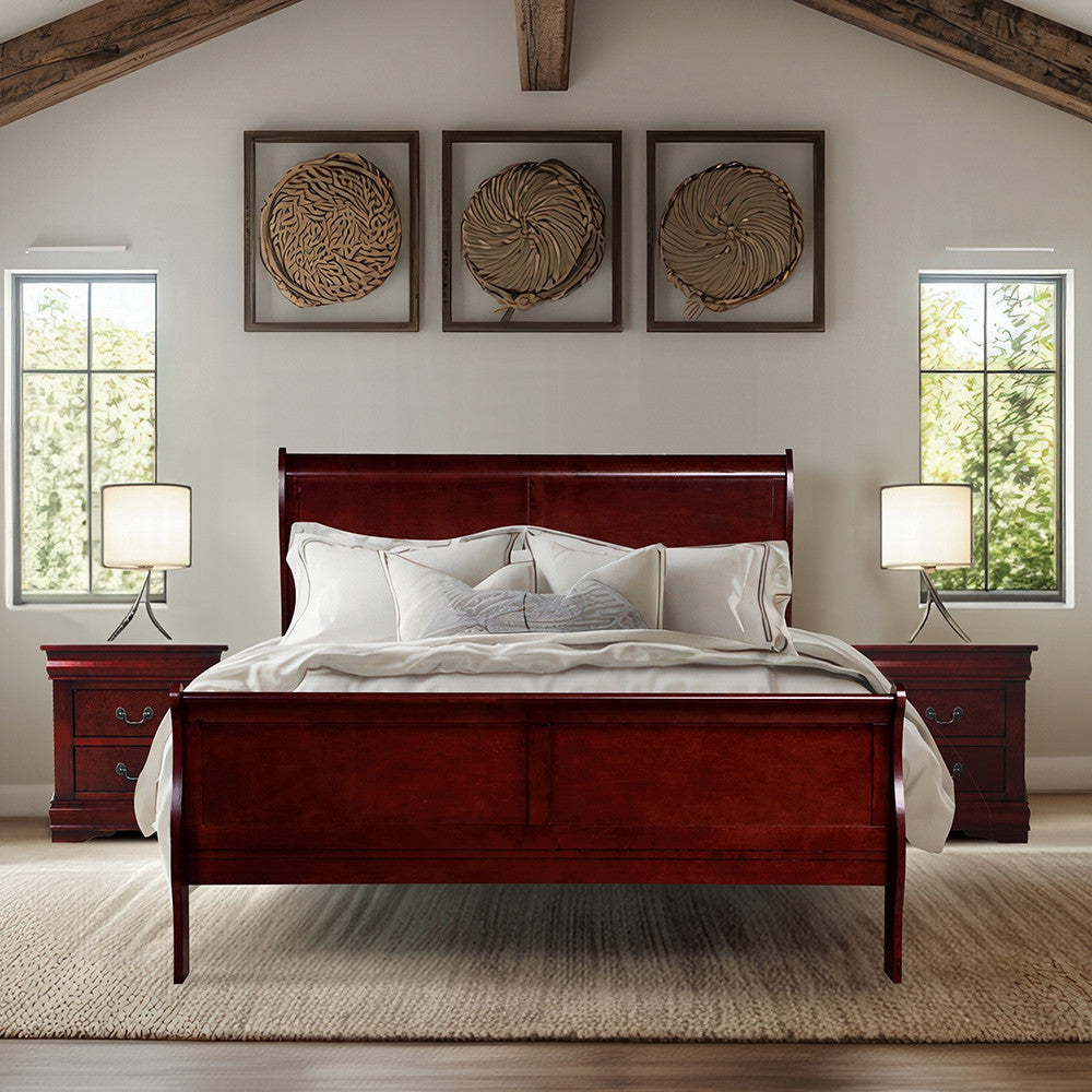 NIMES Cherry 47" Height Sleigh Bed
