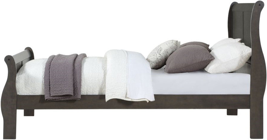 NIMES Dark Gray 47"H Sleigh Bed