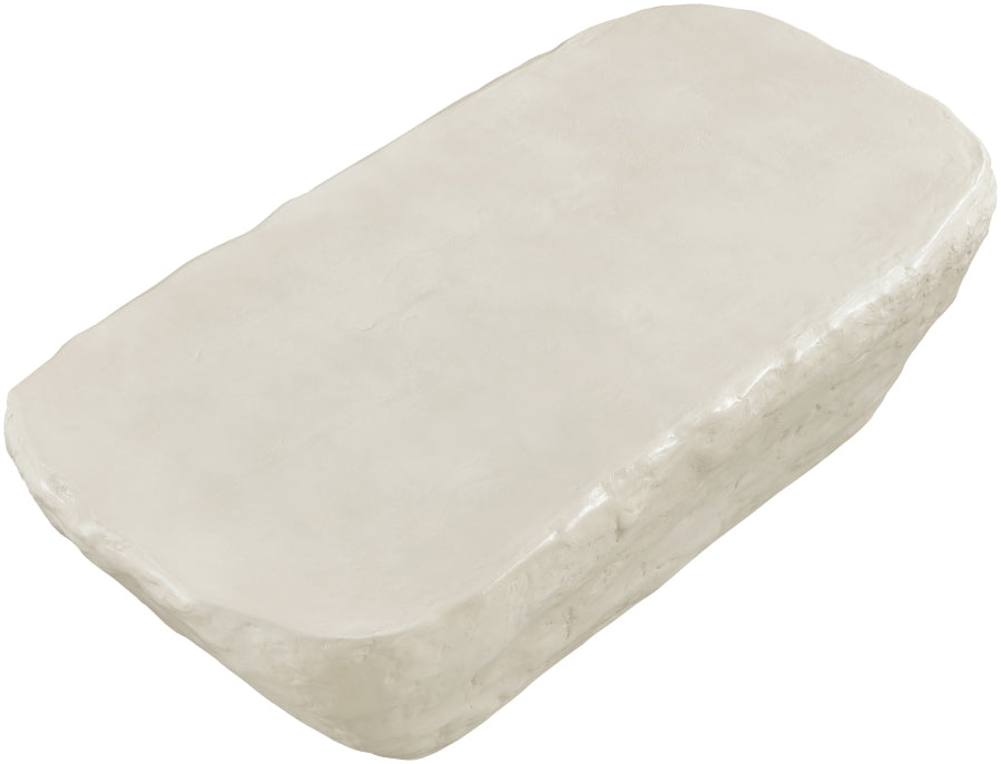 NISTINA Greige Smooth Concrete 53" x 28" Coffee Table