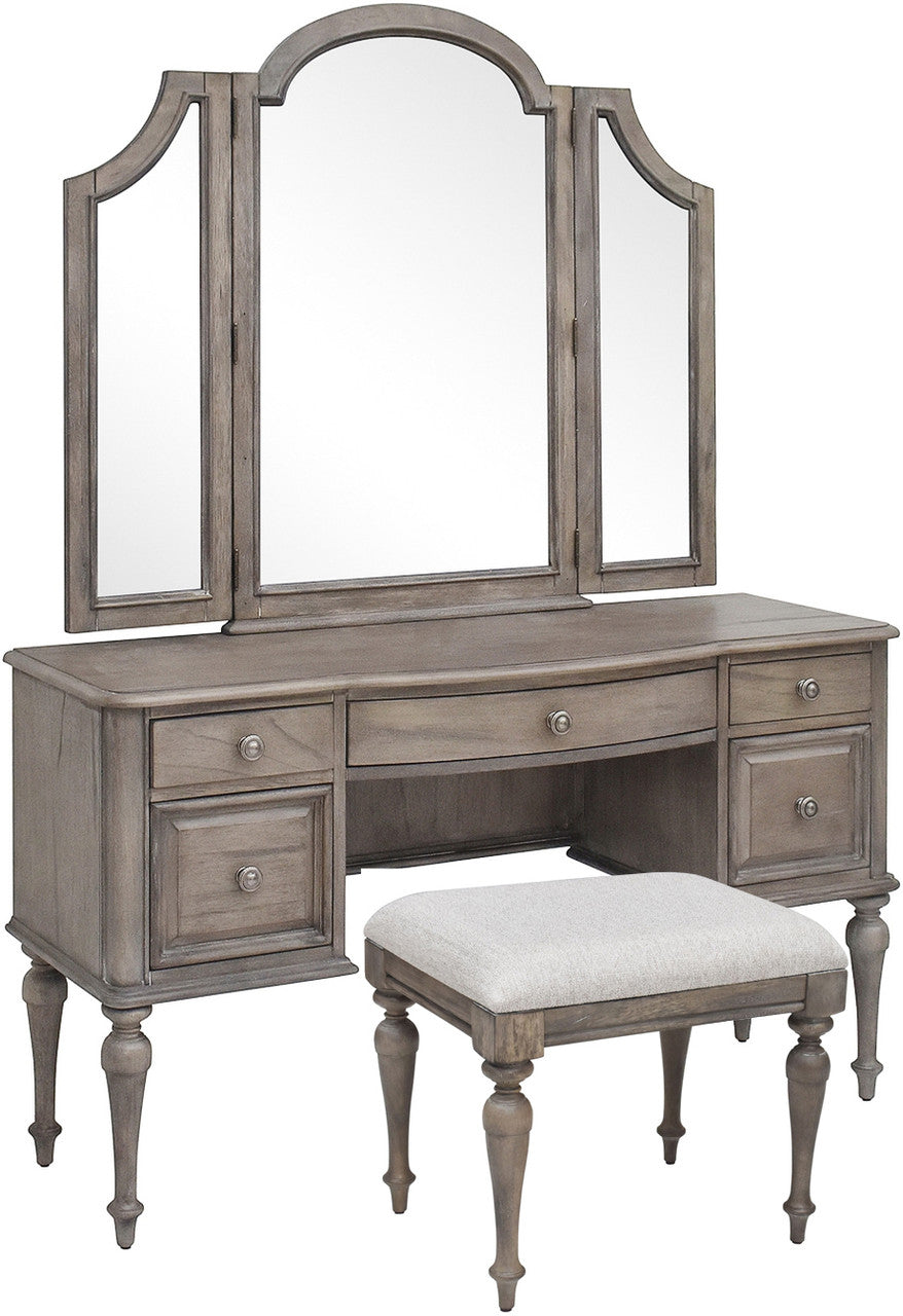 NEWHAVEN Driftwood 54" Wide Vanity & Stool