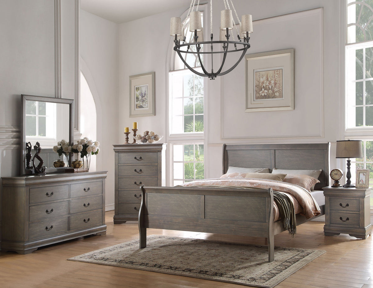NIMES Aged Gray Bedroom Set