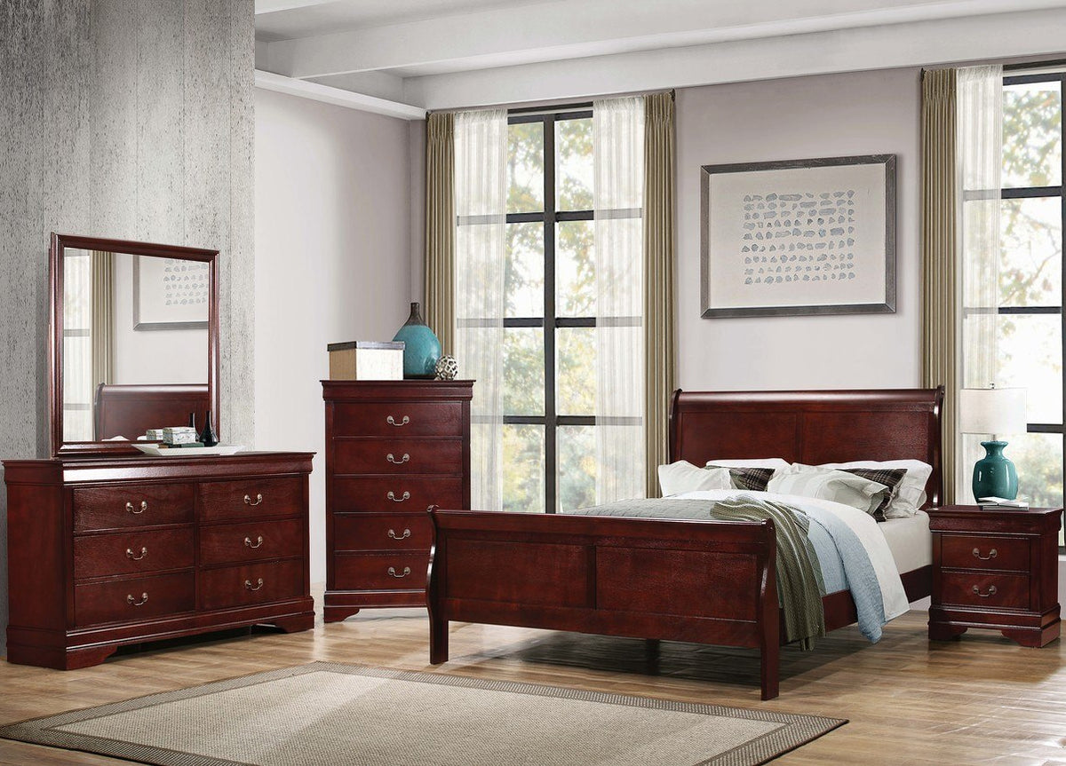 NIMES Cherry 47" Height Sleigh Bed