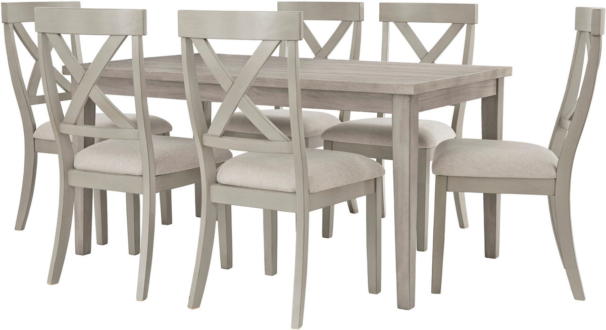 OMEKO Light Gray 7 Piece Dining Set