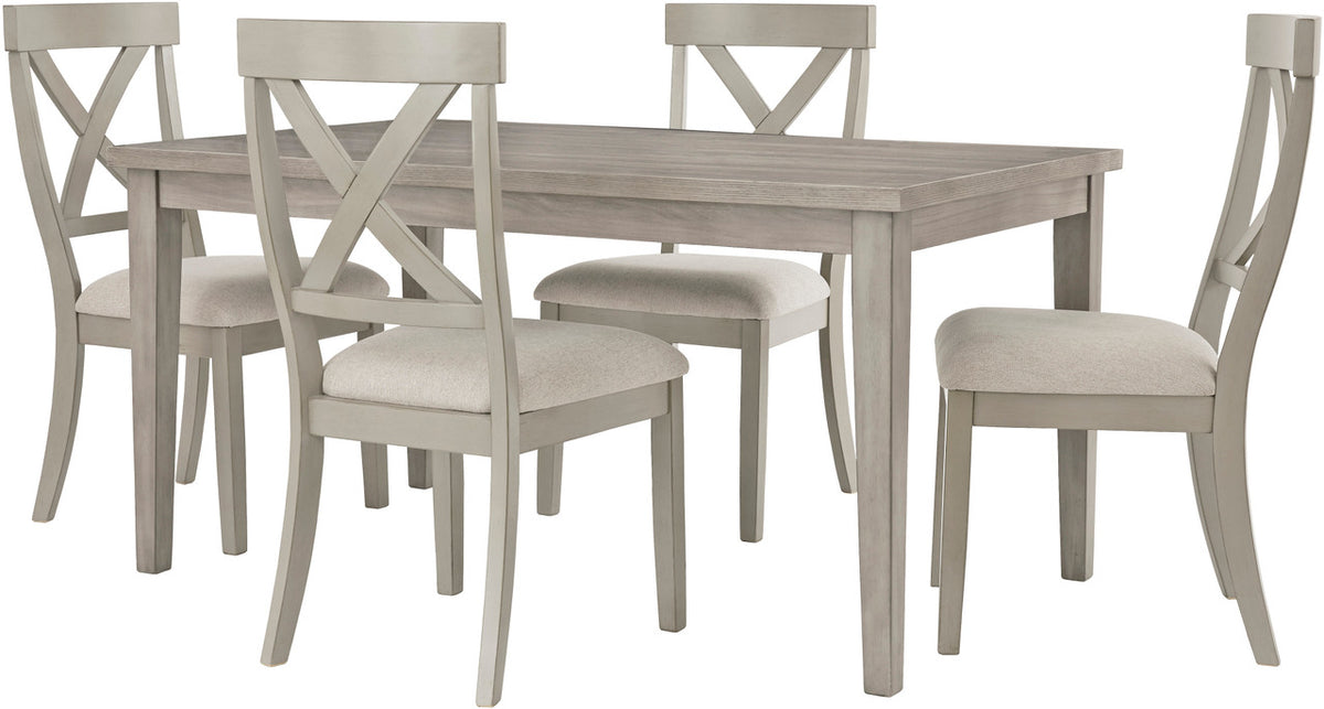 OMEKO Light Gray 5 Piece Dining Set