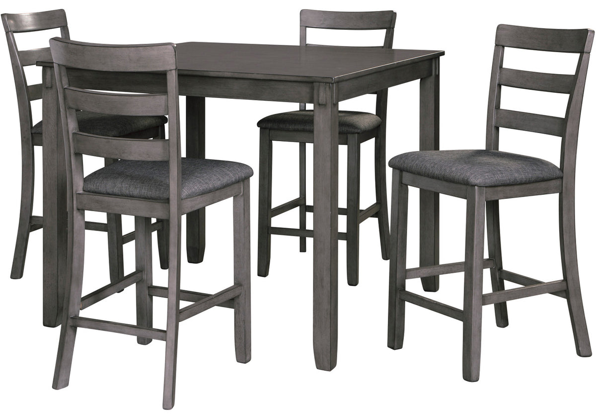 OLSEN Gray 5 Piece Counter Dining Set