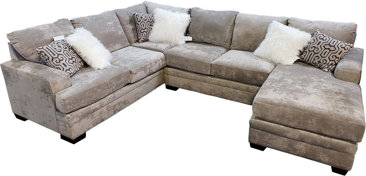 PARAMOUNT Light Gray 125" Wide x 98" Depth Reversible Sectional