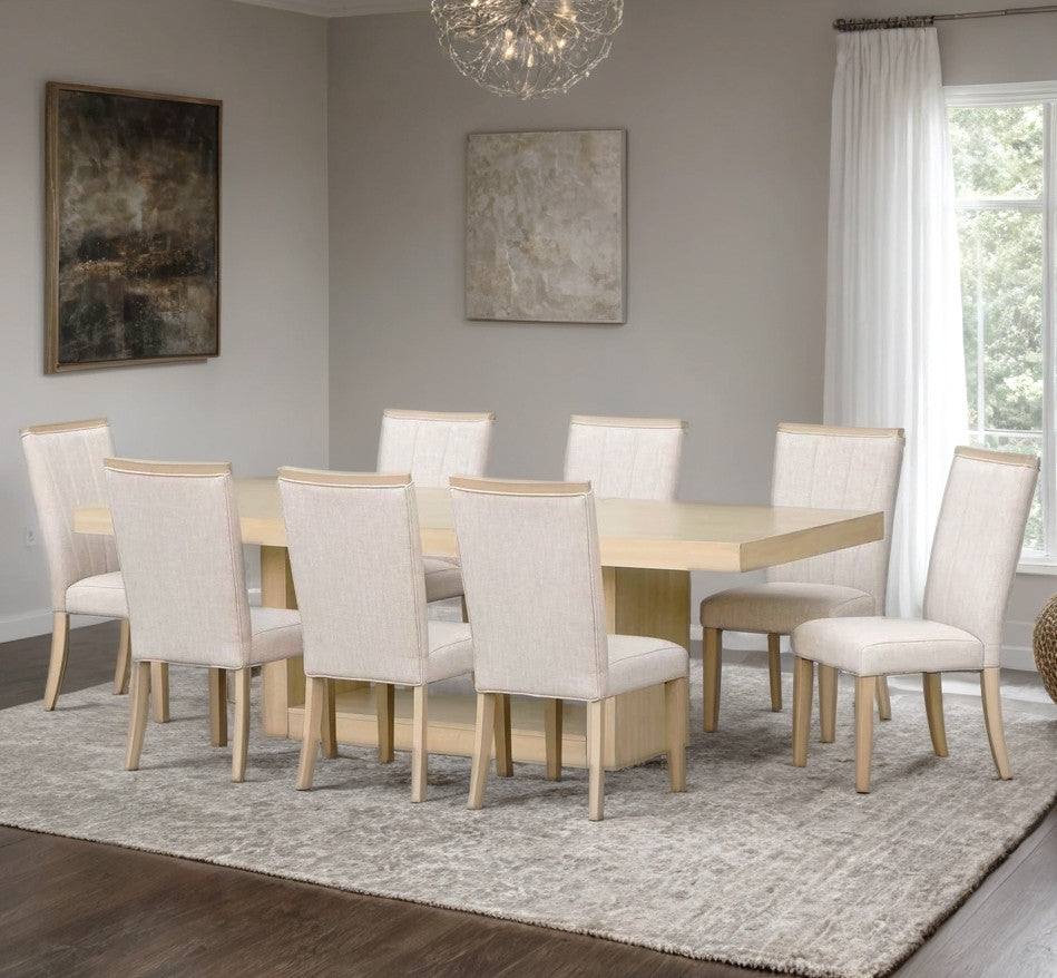 PARISH Beige 9 Piece Counter Height Set