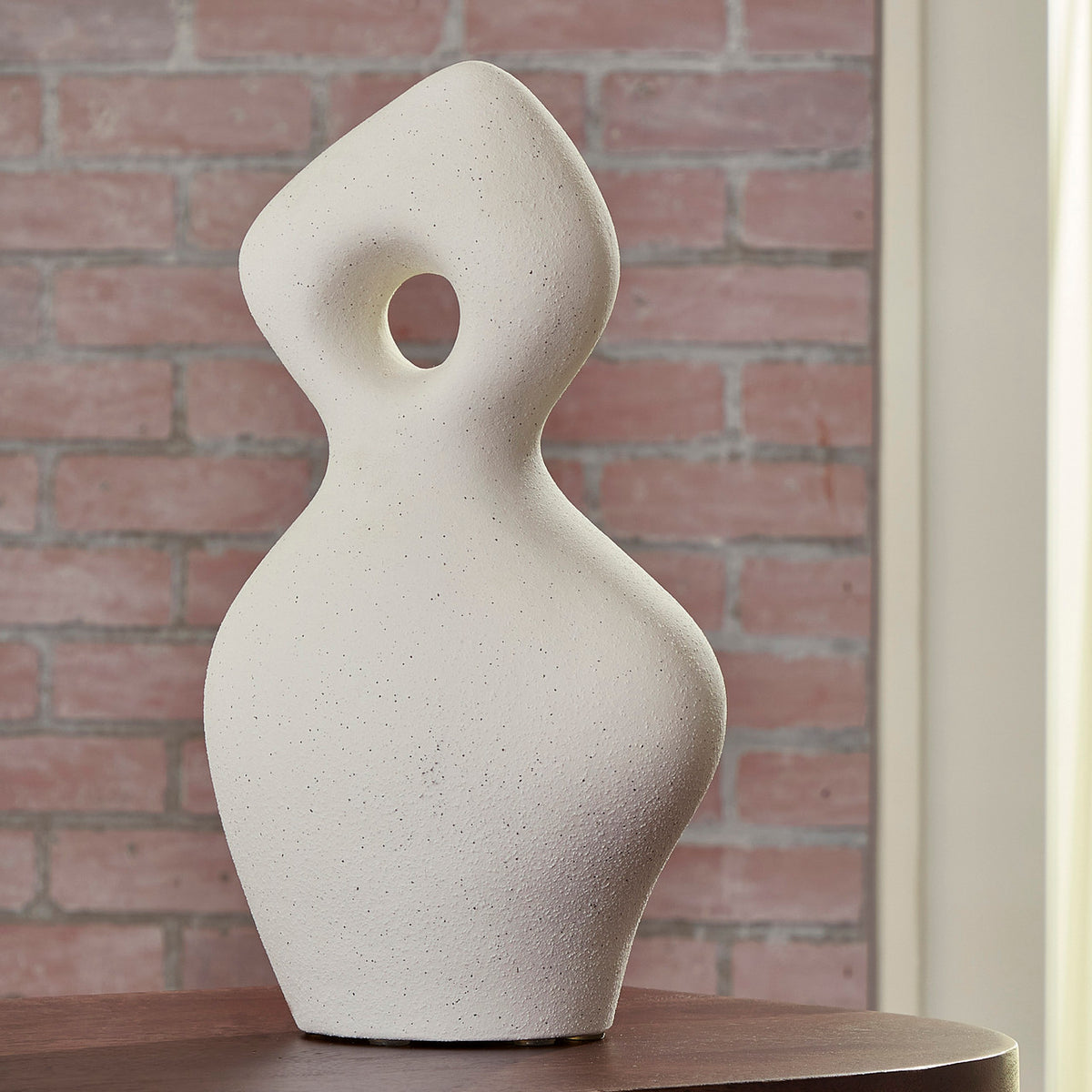 PENSACOLA Sanded Off-White 18" x 15" Height Sculpture