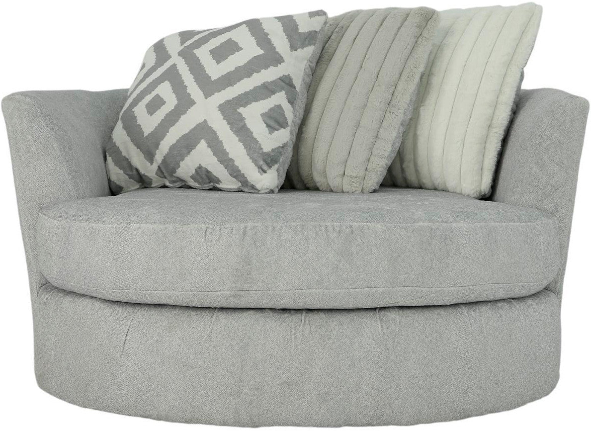 PERSEFONE Light Gray 58" Wide Swivel Chair