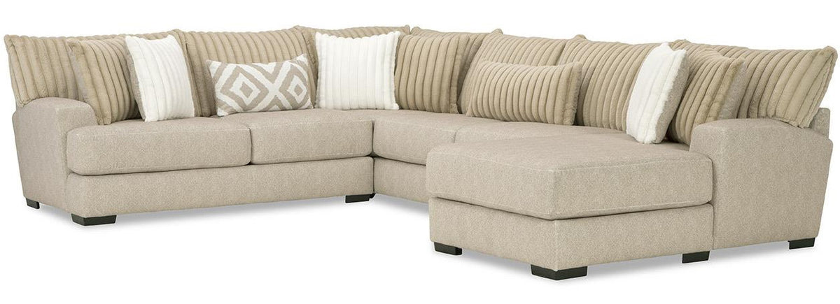 PERSEFONE Light Brown Chenille 139" Wide x 112" Depth Modular Sectional