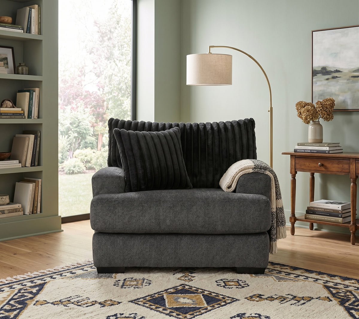 PERSEFONE Dark Gray Chenille 48" Wide x 39" Height Chair