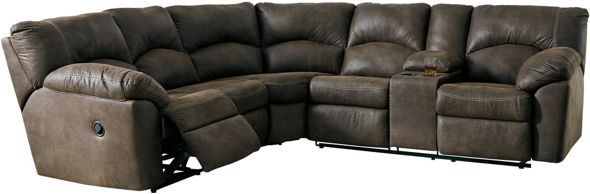 PETERSON Brown 100" Wide Reclining Sectional